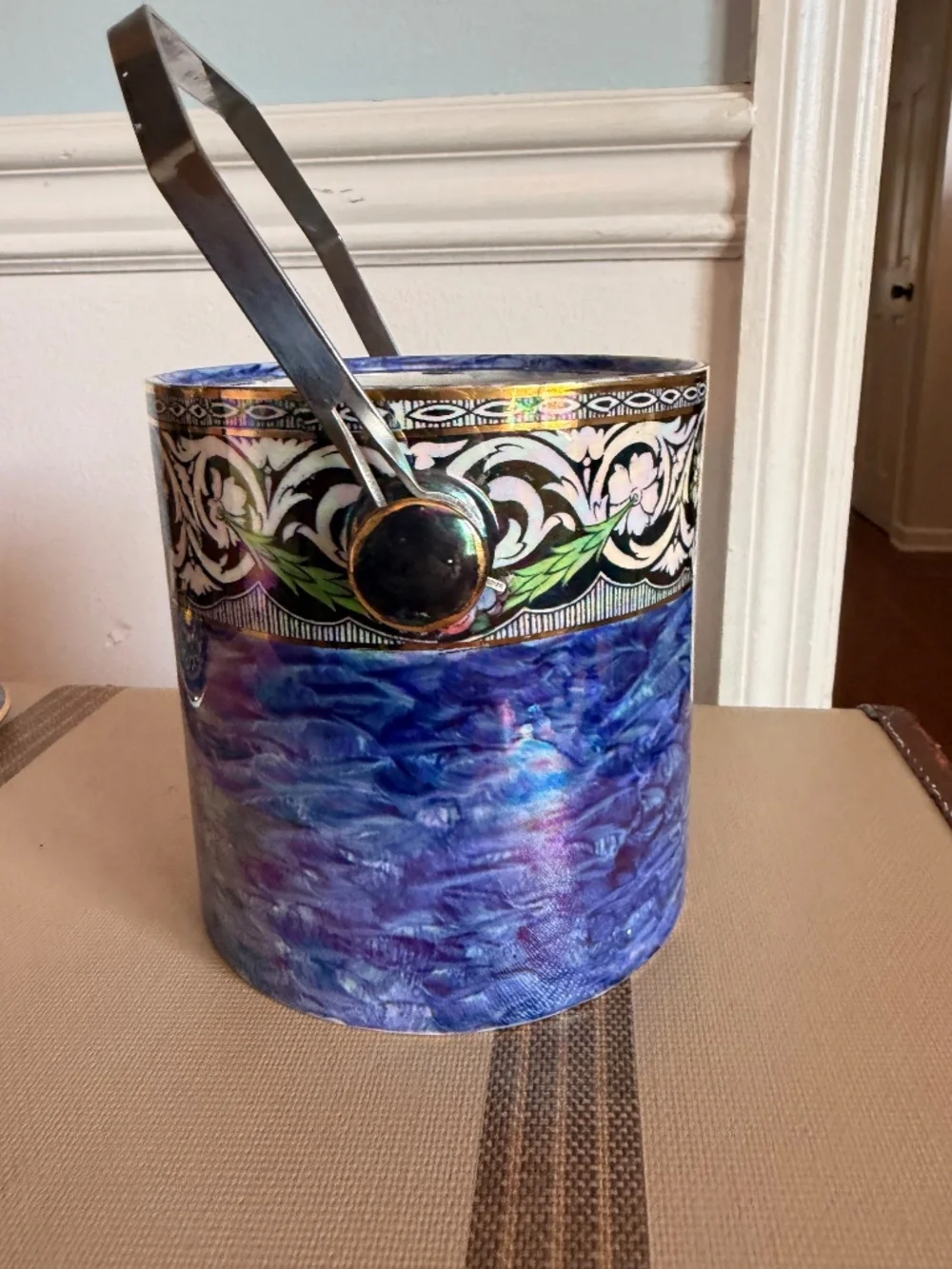 Vintage 1930s Art Deco New Hall Boumier Ware Biscuit Barrel / Ice Bucket